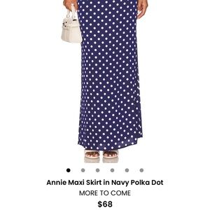 Elegant Navy Polka Dot Maxi Skirt